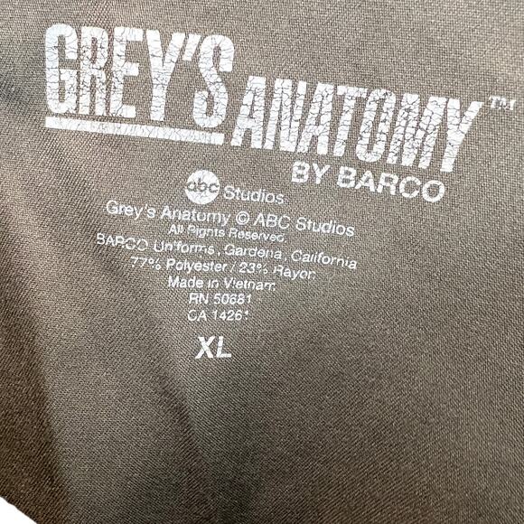 Grey's Anatomy by Barco Women's Scrubs Top Size XL Charcoal Gray V-Neck - Picture 6 of 6